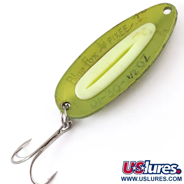 Blue Fox Pixee UV Cuiller, Green Gold/Yellow, 14g, UV Glow, #4842
