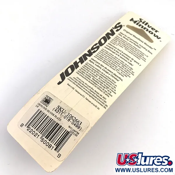 Weedless Johnson Silver Minnow Cuillère, Argenté, 7g, Anti-herbe, #4859