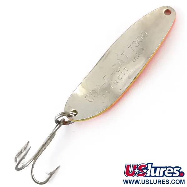 Dardevle Cop-E-Cat 7300 UV Cuiller, Jaune/Orange/Nickel, 10g, UV, #4887