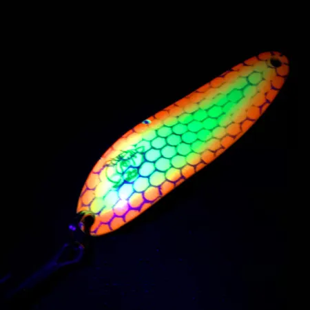 Dardevle Cop-E-Cat 7300 UV Cuiller, Jaune/Orange/Nickel, 10g, UV, #4887