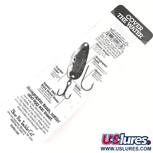 Blue Fox Rattlin Pixee Cuillère, Nickel / Vert Clair, 14g, #4957