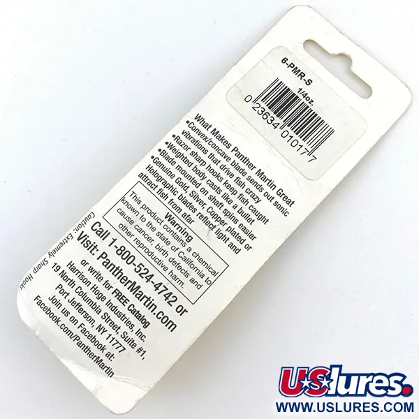 Panther Martin 6 Cuiller tournante, Argent / Jaune, 7g, #6-PMR-S