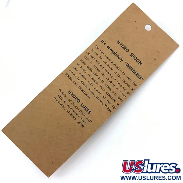 Hydro Lures Weedless Hydro Spoon Cuillère Anti-herbe, Noir/Vert/Jaune, 14g, #5489