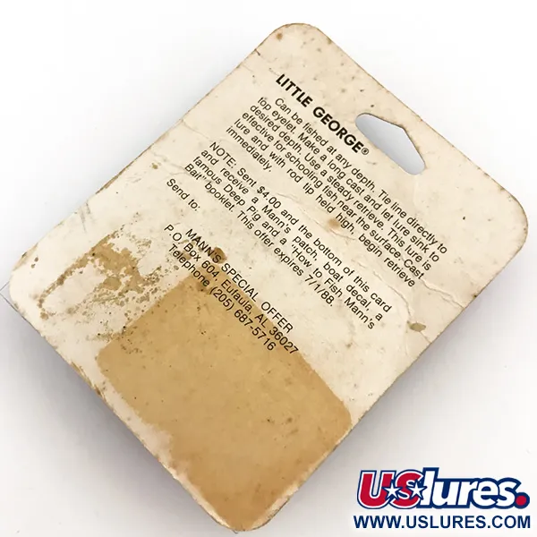 Mann's Bait Little George Tail Spinner, Blanc/Nickel, 17g, Vintage, #5116