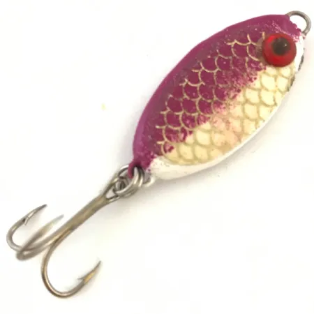 Bomber Slab Spoon Jig, Blanc/Violet, 18.8g, Écailles gravées, #5117