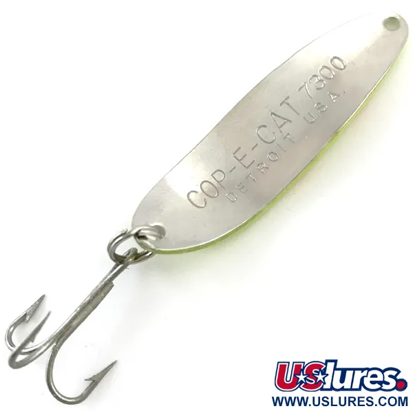 Dardevle Cop-E-Cat 7300 UV Cuillère, Jaune/Nickel, 10g, UV, #5183