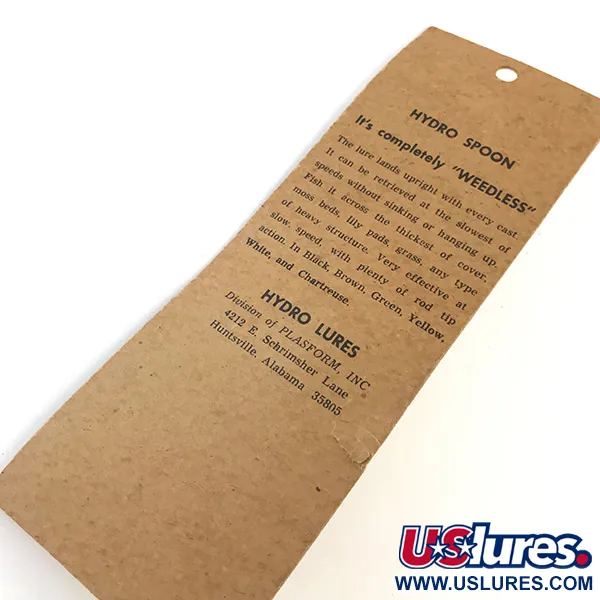 Hydro Lures Weedless Hydro Spoon UV, Blanc/Vert, 14g, Jupe UV, #5197