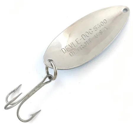 Dardevle Devle Dog 5400 Cuillère, White/Blue/Nickel, 14g, Vintage, #5224