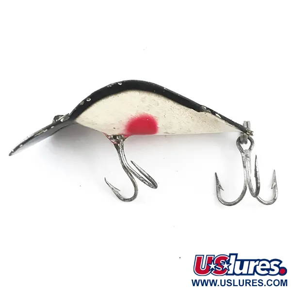 Buck Perry Spoonplug Cuillère, Noir/Blanc/Rouge, 7g, Vintage, #5298