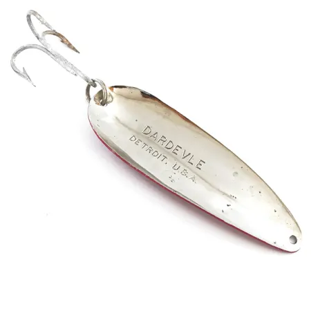 Eppinger Dardevle Cuillère, Rouge / Blanc / Nickel, 28g, Detroit, #5299