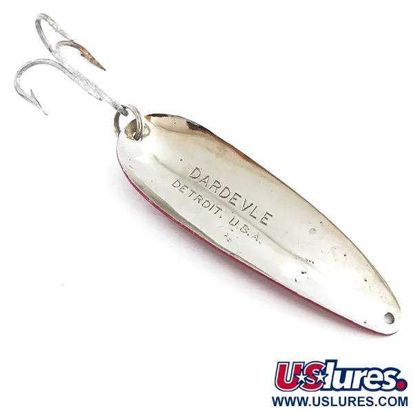 Eppinger Dardevle Cuillère, Rouge / Blanc / Nickel, 28g, Detroit, #5299