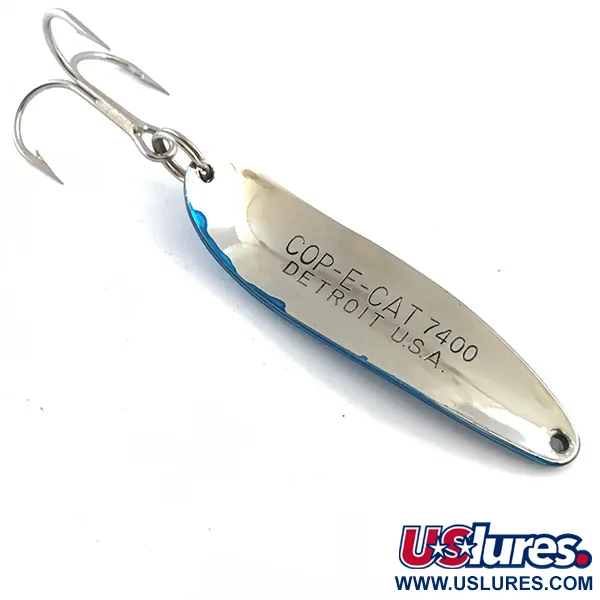 Dardevle Cop-E-Cat 7400 Cuillère, Nickel/Bleu, 14g, Polie, #5304