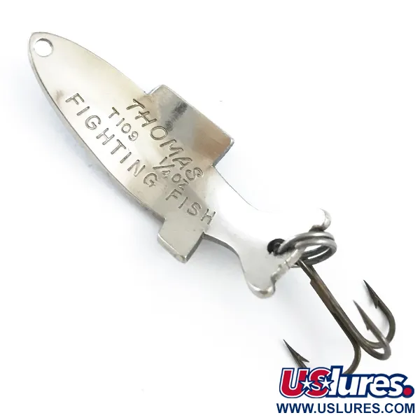 Thomas Fighting fish Cuillère, Nickel / Bleu, 7g, Motif Écailles, #5326