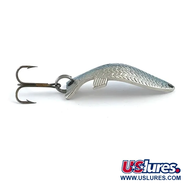 Thomas Fighting fish Cuillère, Nickel / Bleu, 7g, Motif Écailles, #5326