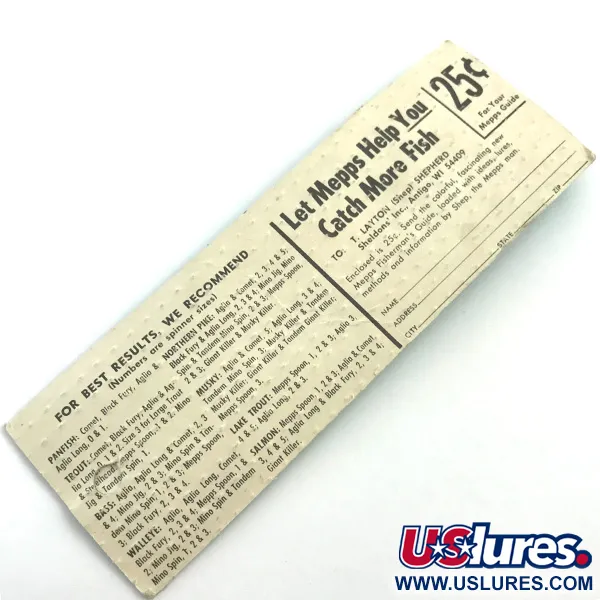 Mepps Aglia 0 Cuiller Tournante, Argent, 2,5g, Carte Originale, #5451