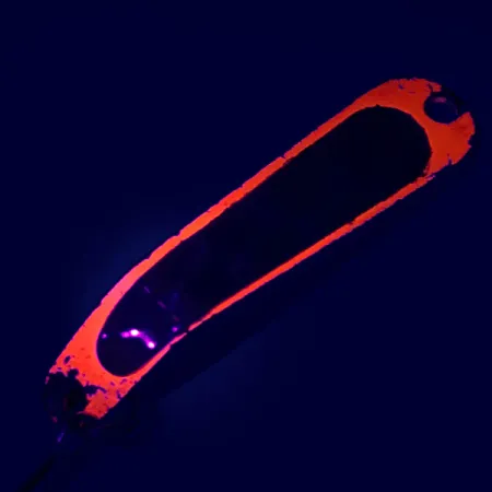 Cuillère Luhr Jensen Hus-lure, Nickel/Orange UV Glow, 4g, #5610