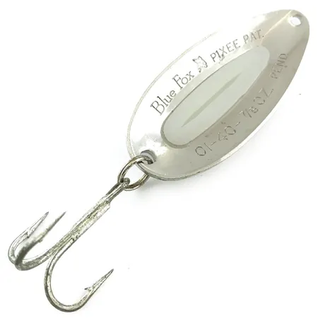 Blue Fox Pixee Ondulante, Nickel Martelé, 24g, Insert Glow, #5615