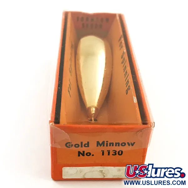 Vintage Johnson Silver Minnow Cuillère, Or, 9g, Anti-herbe, #5632
