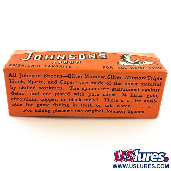 Vintage Johnson Silver Minnow Cuillère, Or, 9g, Anti-herbe, #5632