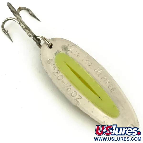 Blue Fox Pixee UV Cuillère, Nickel Martelé, 7g, Œuf Jaune, #5651