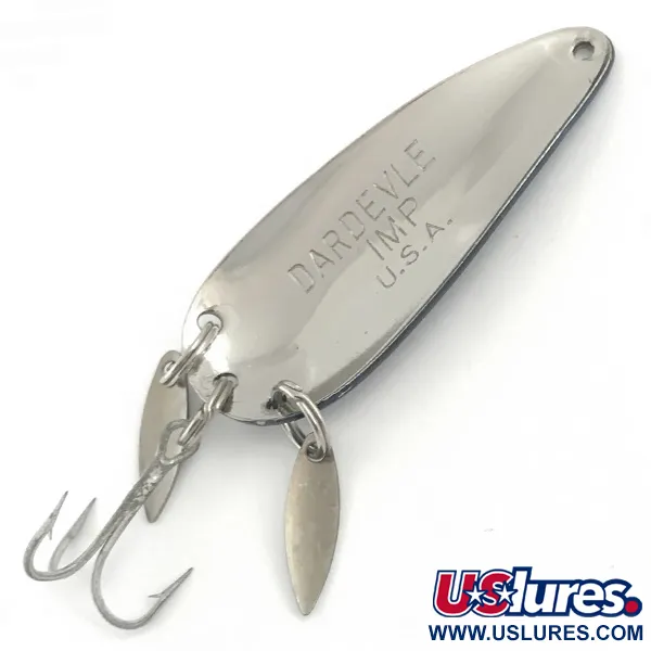 Dardevle Imp Klicker Cuillère, Nickel / Bleu, 11 g, Palettes, #5711