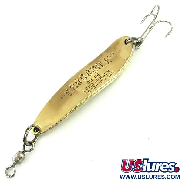 Luhr Jensen Krocodile Die #4 Cuillère, Laiton, 19g, Vintage, #5778