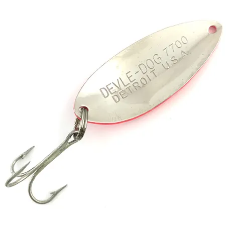 Eppinger Dardevle Devle Dog 7700 Cuiller, Rouge/Nickel, 14g, UV, #5783