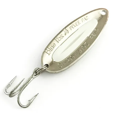 Blue Fox Pixee UV Cuillère, Nickel martelé/Blanc UV, 7g, #5815