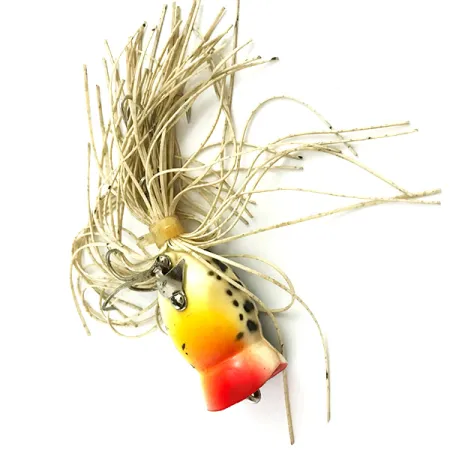Fred Arbogast Hula Popper, Tiger, 8g, jupe caoutchouc, #5858