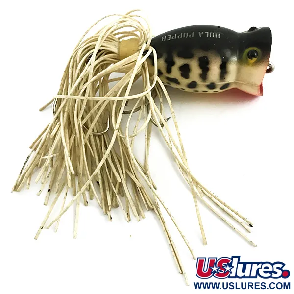 Fred Arbogast Hula Popper, Tiger, 8g, jupe caoutchouc, #5858