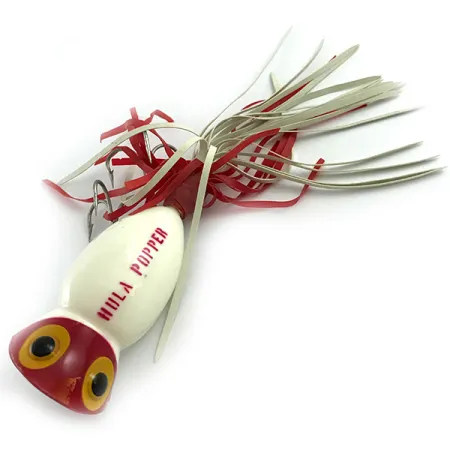 Fred Arbogast Hula Popper Leurre de surface, Rouge / Blanc, 14g, #5859