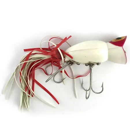 Fred Arbogast Hula Popper Leurre de surface, Rouge / Blanc, 14g, #5859
