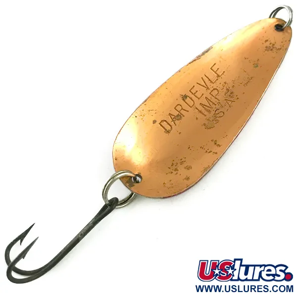 Eppinger Dardevle Imp Cuillère, Rouge/Blanc/Cuivre, 11g, Dos cuivre, #5873