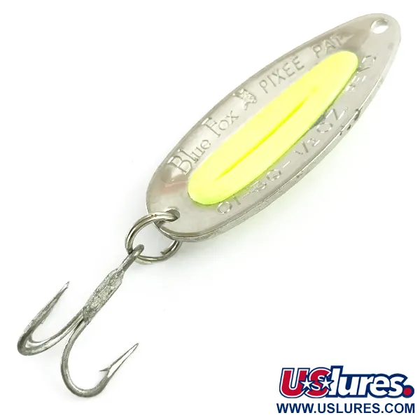 Blue Fox Pixee UV Cuillère, Nickel Martelé/Jaune, 14g, UV, #5877
