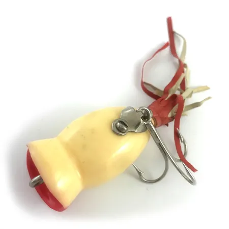 Fred Arbogast Hula Popper Leurre de Surface, Rouge / Blanc, 8g, #5878