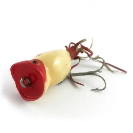 Fred Arbogast Hula Popper Leurre de Surface, Rouge / Blanc, 8g, #5878