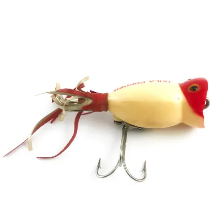 Fred Arbogast Hula Popper Leurre de Surface, Rouge / Blanc, 8g, #5878