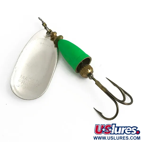 Blue Fox Super Vibrax 5 UV Cuiller, Argent / Vert, 13g, Effet UV, #6104