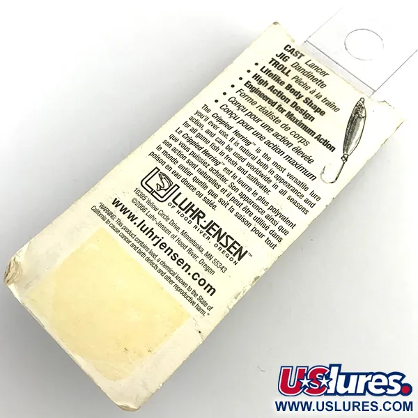 Luhr Jensen Crippled Herring Cuillère, Blanc/Vert UV Glow, 21g, #5921