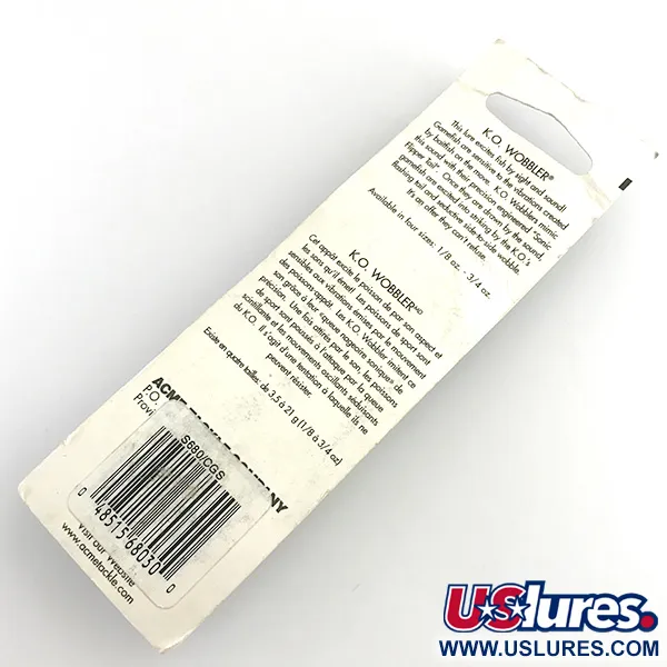 Acme K.O. Wobbler UV Cuillère, Jaune/Vert/Nickel, 21g, Sonic Tail, #5923