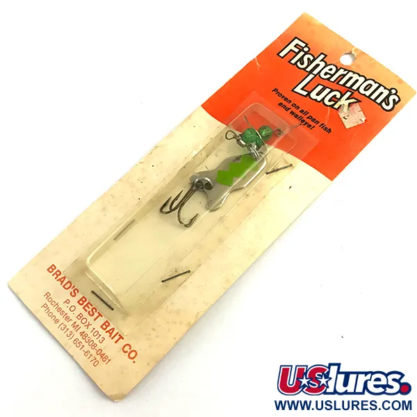 Brad’s FISHERMAN'S LUCK UV Cuillère, Nickel/Vert, 7g, UV, #5925