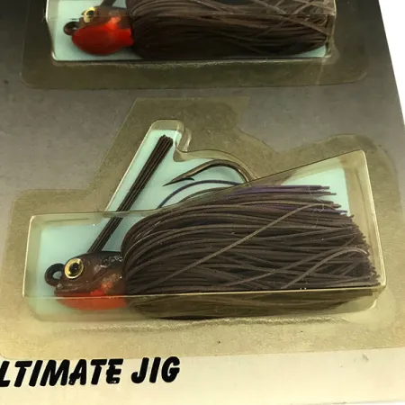 DUH Ultimate Weedless Jig UV Jig anti-herbe, Marron / Rouge, 12g, #6294