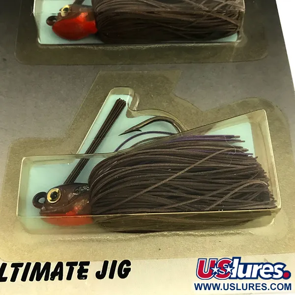 DUH Ultimate Weedless Jig UV Jig anti-herbe, Marron / Rouge, 12g, #6294