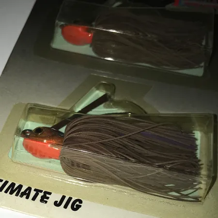 DUH Ultimate Weedless Jig UV Jig anti-herbe, Marron / Rouge, 12g, #6294
