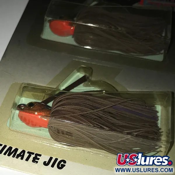 DUH Ultimate Weedless Jig UV Jig anti-herbe, Marron / Rouge, 12g, #6294
