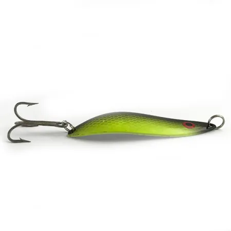 Red Eye Lures The Perfect Minnow UV Cuillère, Vert/Noir/Perle, 14g, #5962