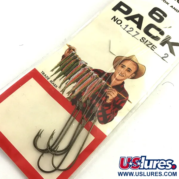 Eagle Claw Snelled Hooks 2 Hameçons montés, Bronze, 6 pcs, #5973