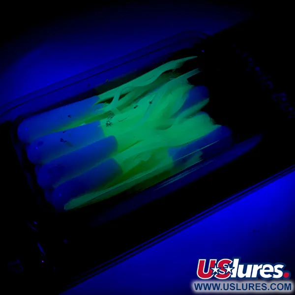 Johnson Crappie Buster Tubes Leurres souples, Blanc/Chartreuse, #5987