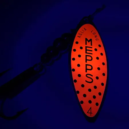 Mepps Aglia Long 2 Cuiller, Or / Orange, 7.4g, Feuille de saule, #6025