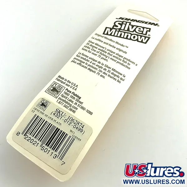Johnson Silver Minnow Cuillère Anti-herbe, Argent, 14g, Palette, #7548